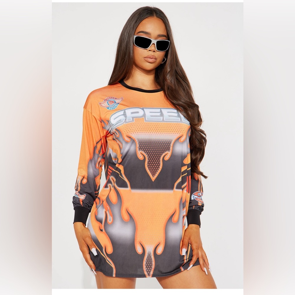 Fashion Nova racer long sleeve mini dress